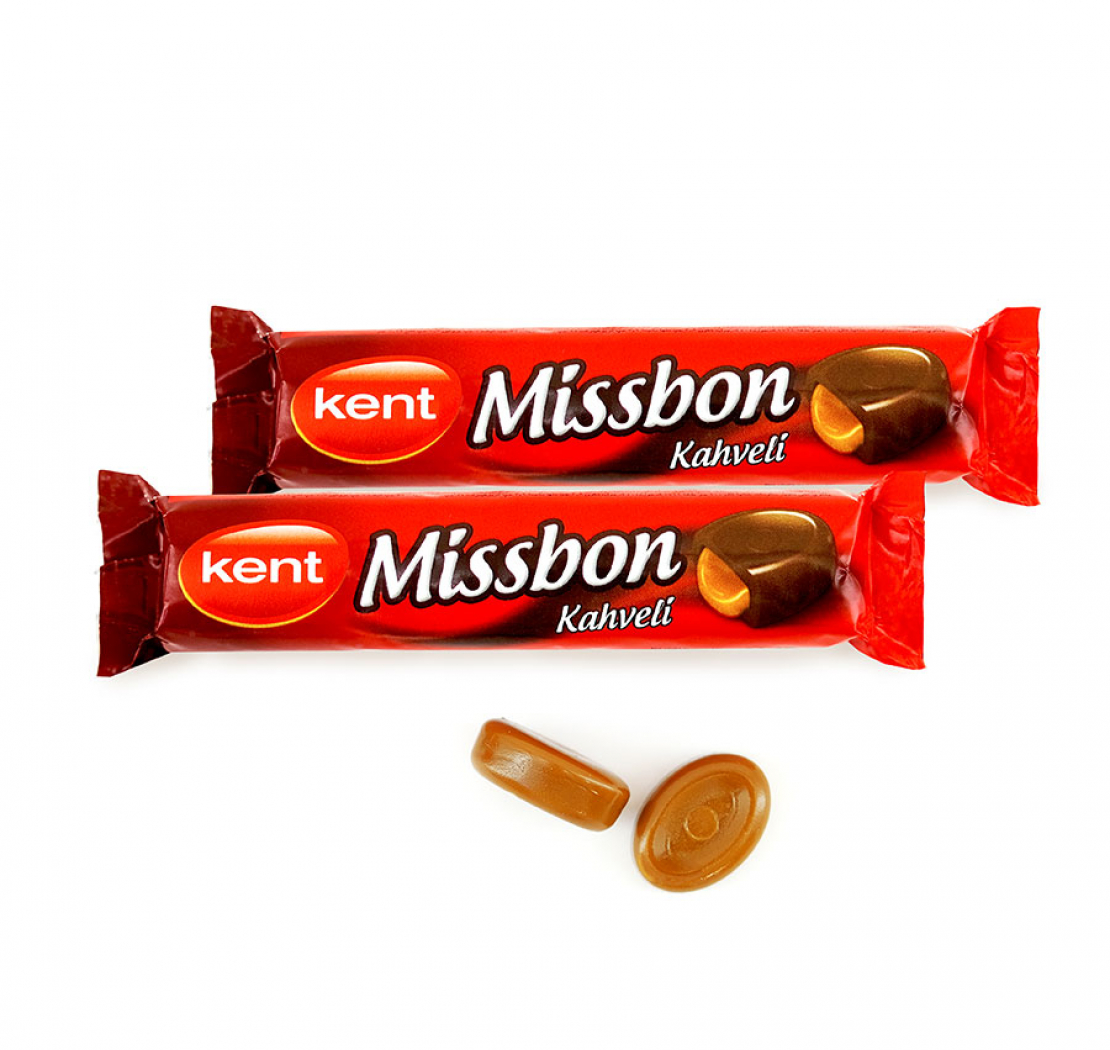 Kent Missbon Caramel lollipop with coffee filling 43 g (24 pcs *12 pack)