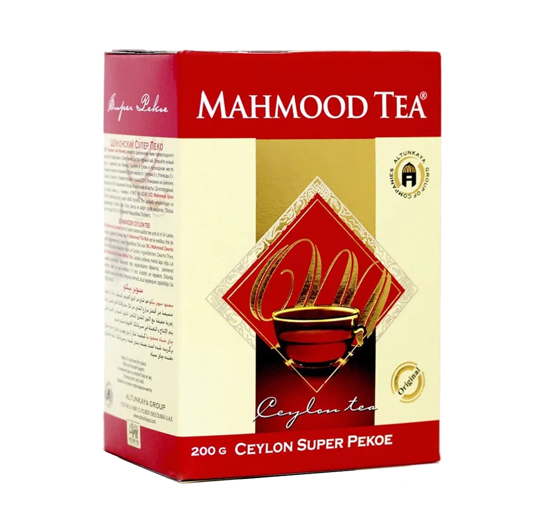 MAHMOOD TEA Черный чай цейлонский Махмуд Супер Пекое высший сорт 200 г, Шри-Ланка