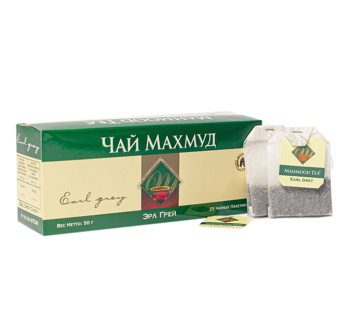 MAHMOOD TEA Черный чай цейлонский Махмуд Эрл Грей с бергамотом в пакетиках 50 г, Шри-Ланка