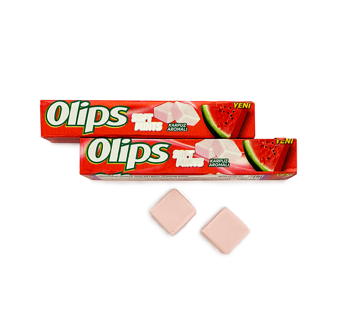 Жевательные конфеты “OLIPS SOFT MINTS” со вкусом арбуза