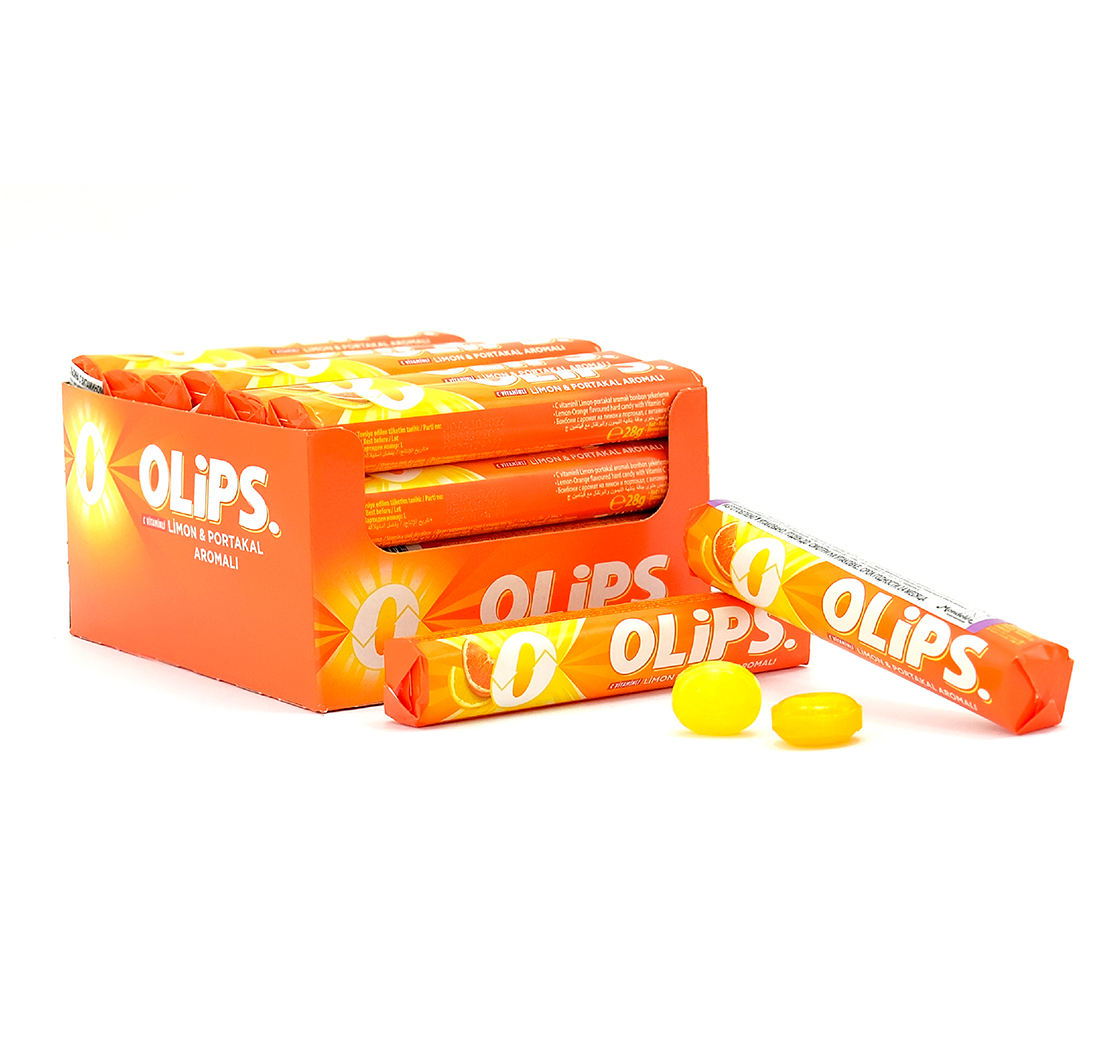 Caramel candy “OLIPS” with lemon and orange flavor with vitamin C