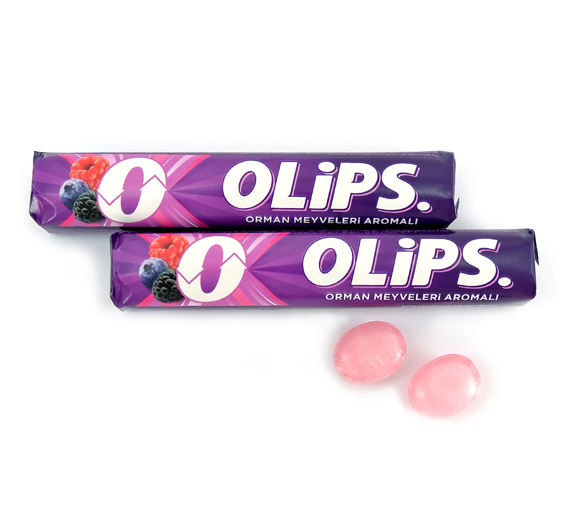 Caramel candy “OLIPS” with the taste of wild berries