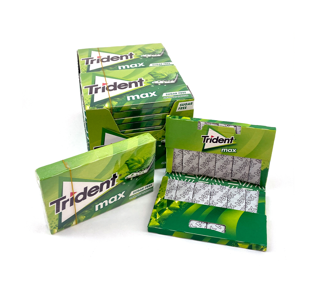 TRIDENT MAX Sugar-free chewing gum with mint flavor
