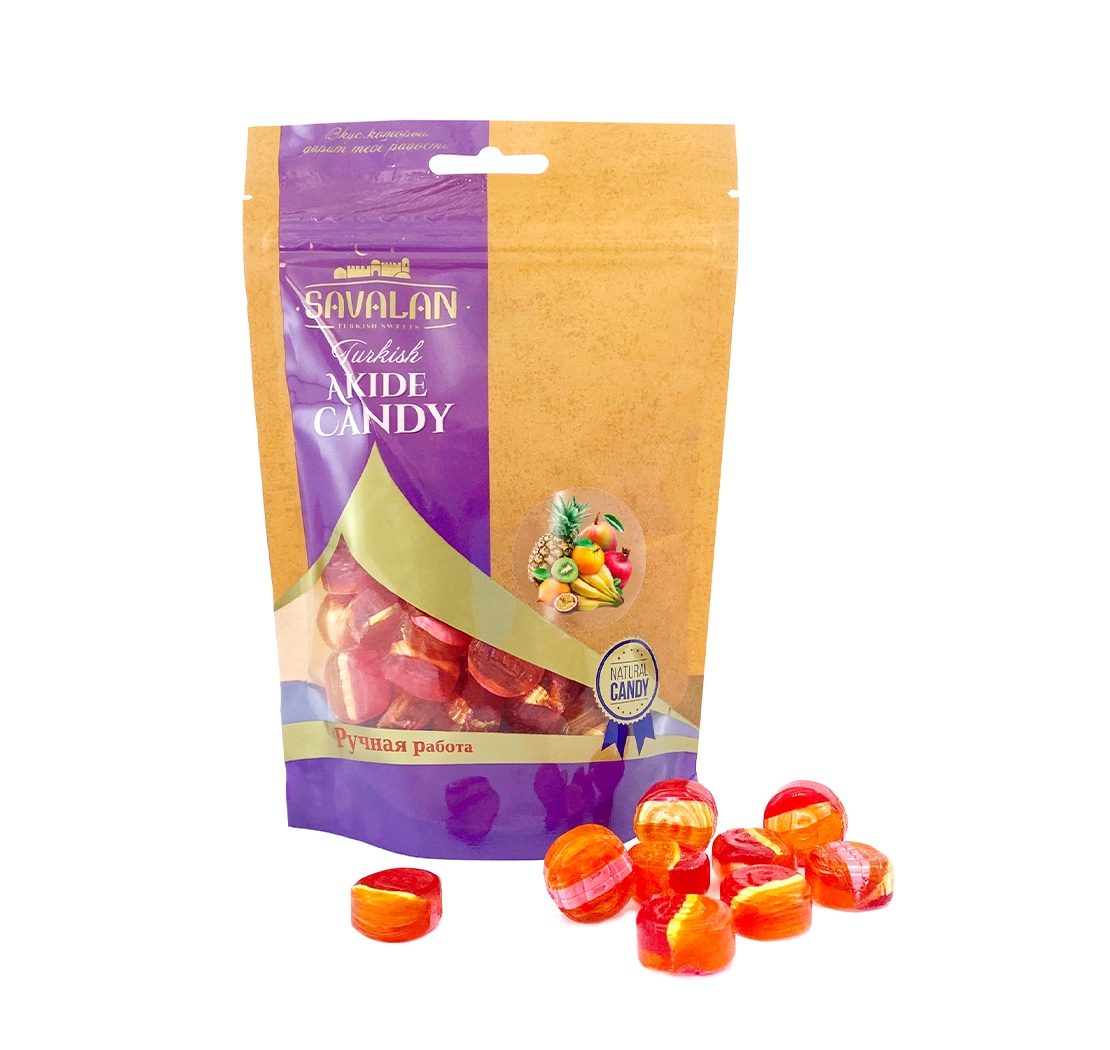 SAVALAN AKIDE CANDY Леденцовые конфеты кисло-сладкие со вкусом тропических фруктов 200 г